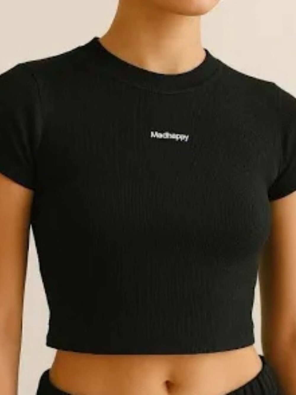 Madhappy Classics Ribbed Logo Short Sleeve Baby Tee (Small)
